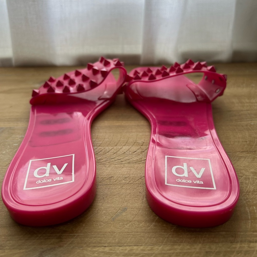 Dolce Vita Pink Studded Jelly Sandal Size 7 New - Picture 4 of 9